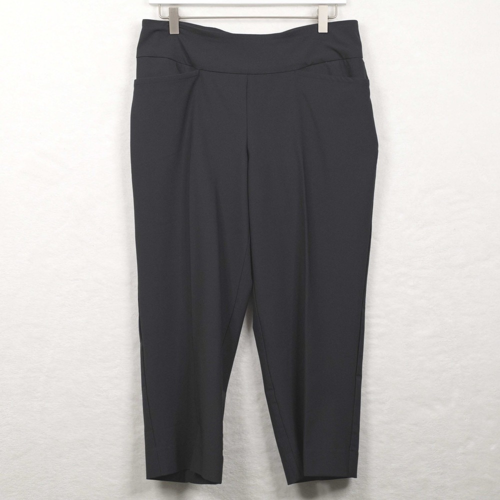 TAIL Activewear Slim Fit Pull On‎ Golf Pants Cropped Pockets Black Womens 10 NWT